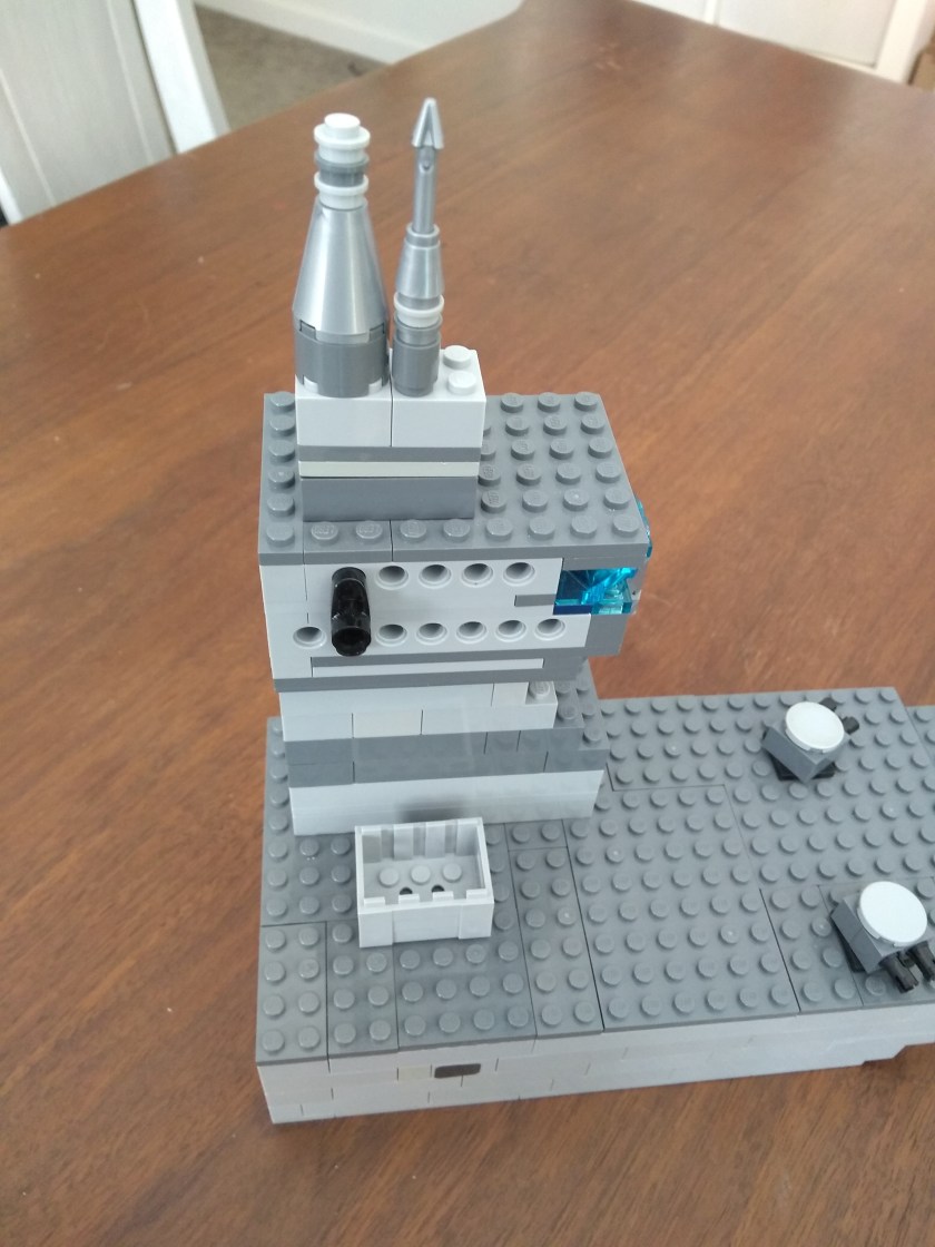custom lego battleship with grey bricks