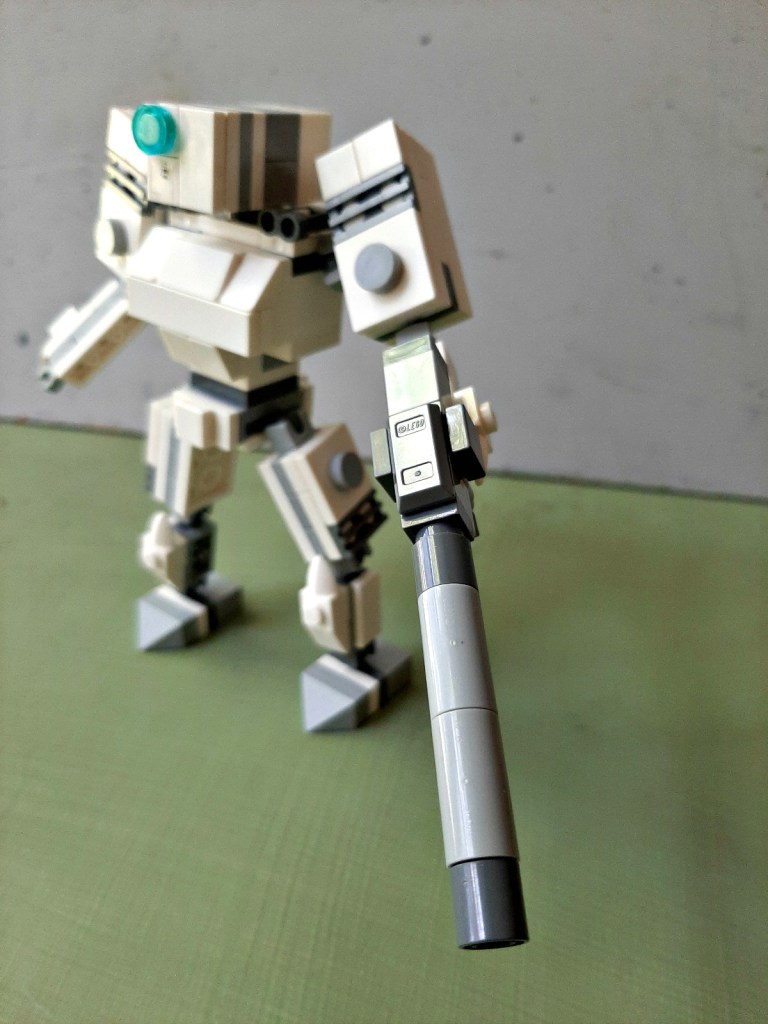 closeup of lego mech