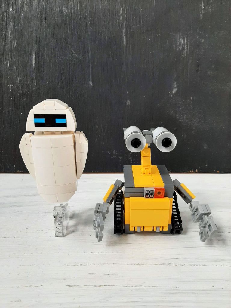 custom built lego wall-e and eve